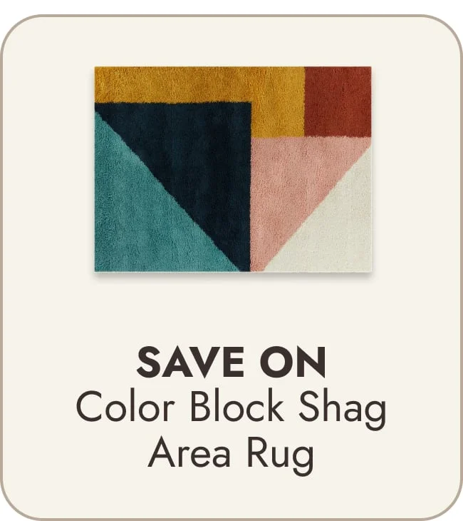 Color Block Shag Area Rug