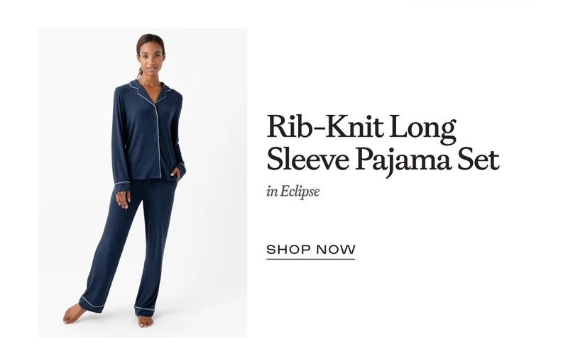 Shop Rib-Knit Long Sleeve Pajama Set