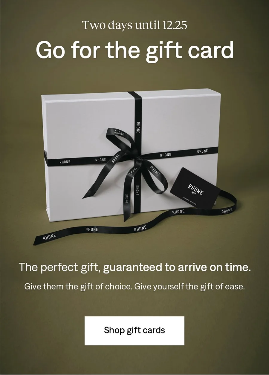 Two days until 12.25. Give the gift of a gift card