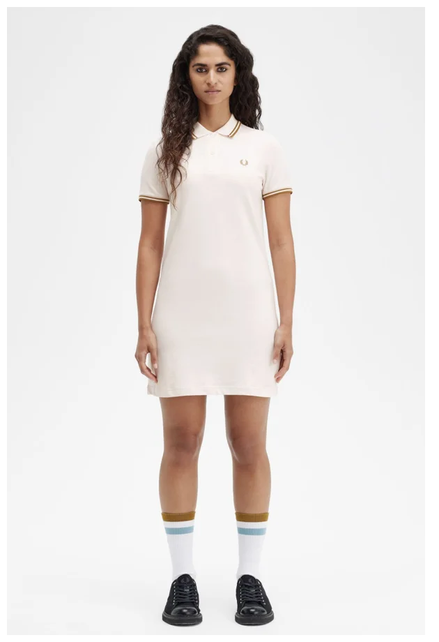 Twin-Tipped Fred Perry Shirt dress in Silky Peach