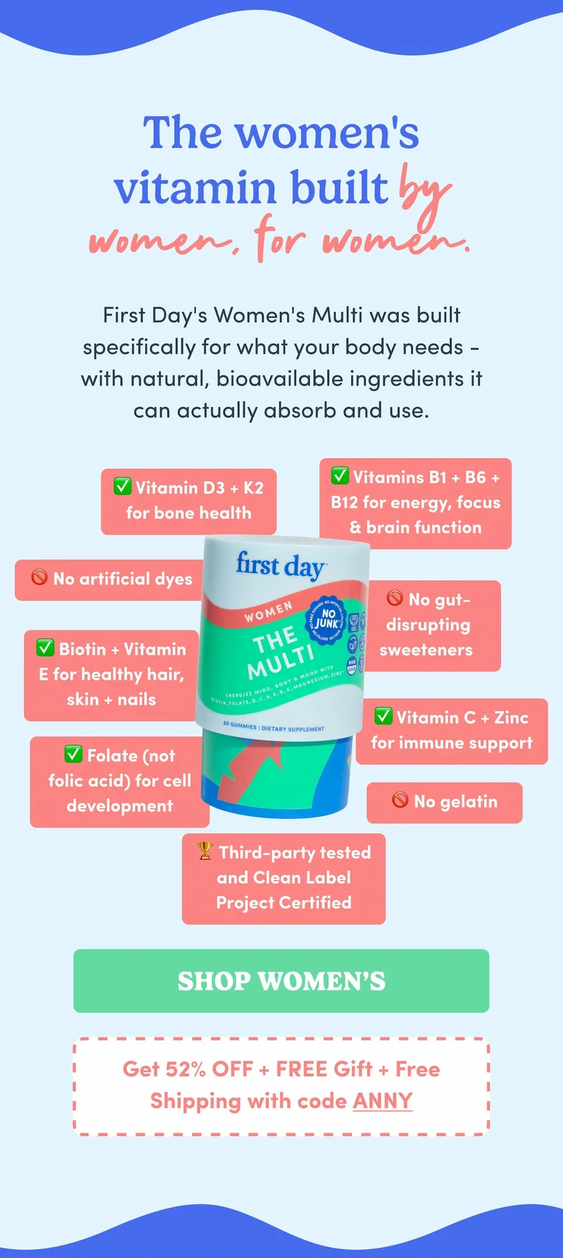 The women's vitamin built by women, for women.