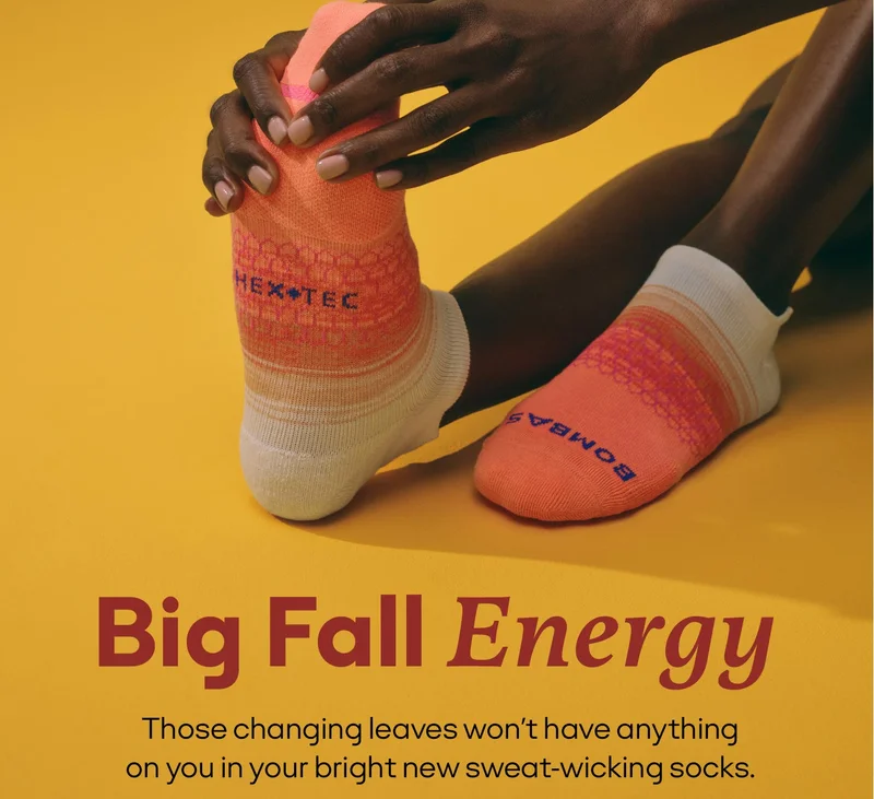 Big Fall Energy | Those changing leaves won't have anything on you in your bright new sweat wicking socks.