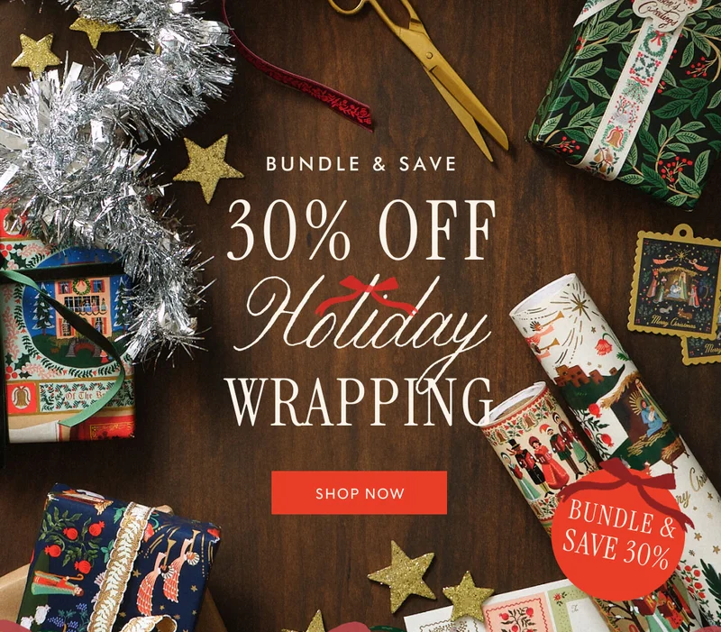 Bundle & save 30% Off Holiday Wrapping  Shop now