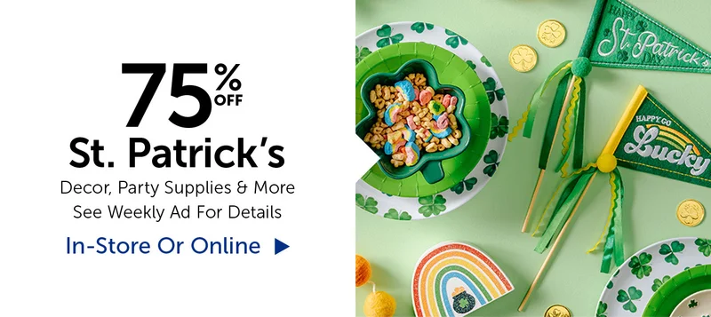 75% Off St. Patrick's - Decor, Party Supplies & More
