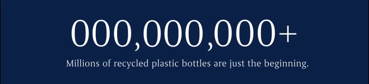 200,647,202+ Millions of recycled bottles are just the beginning. 200,647,202+ Millions of recycled bottles are just the beginning.