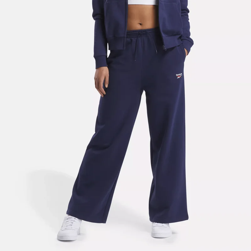 Image of Women's Reebok Identity Small Logo Fleece Wide Leg Pants