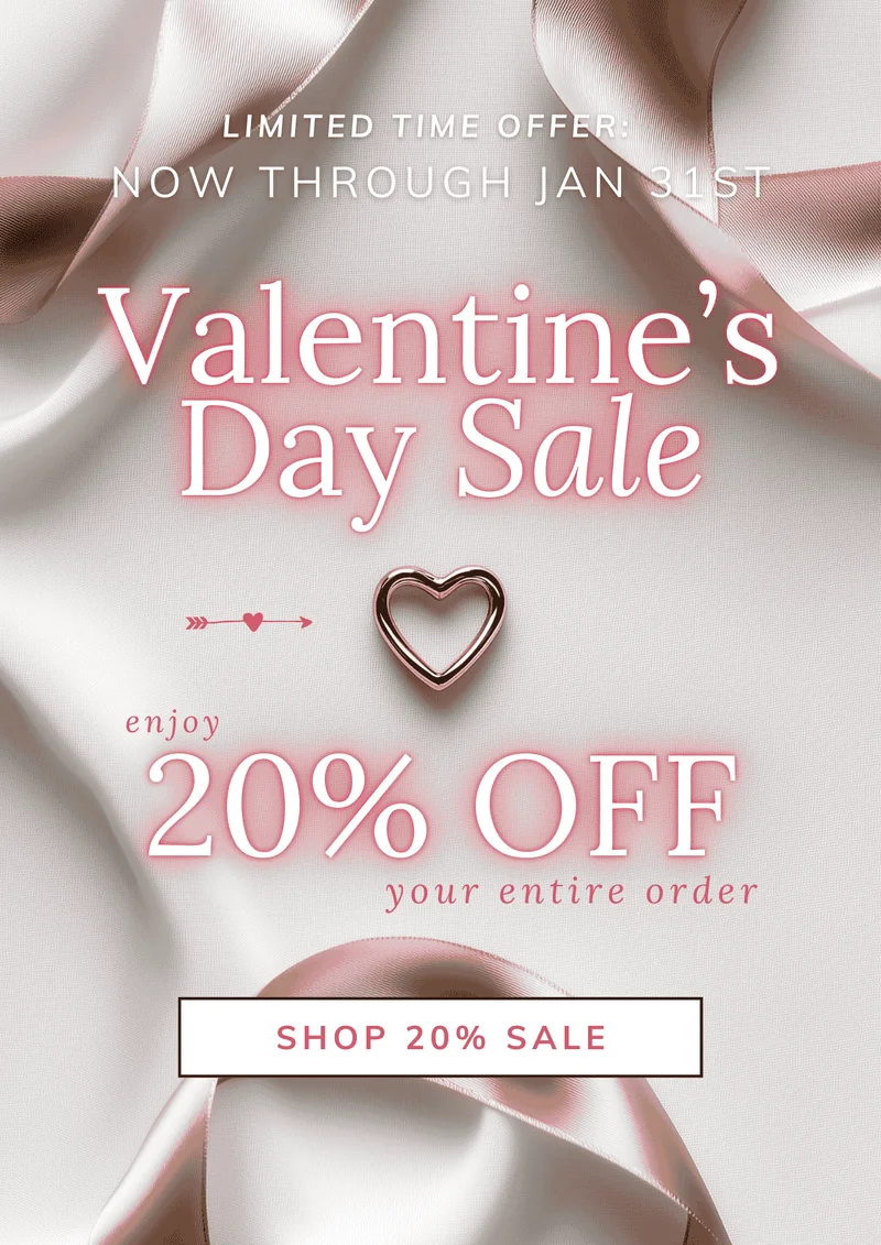 Shop 20% off Valentine's Day Sale