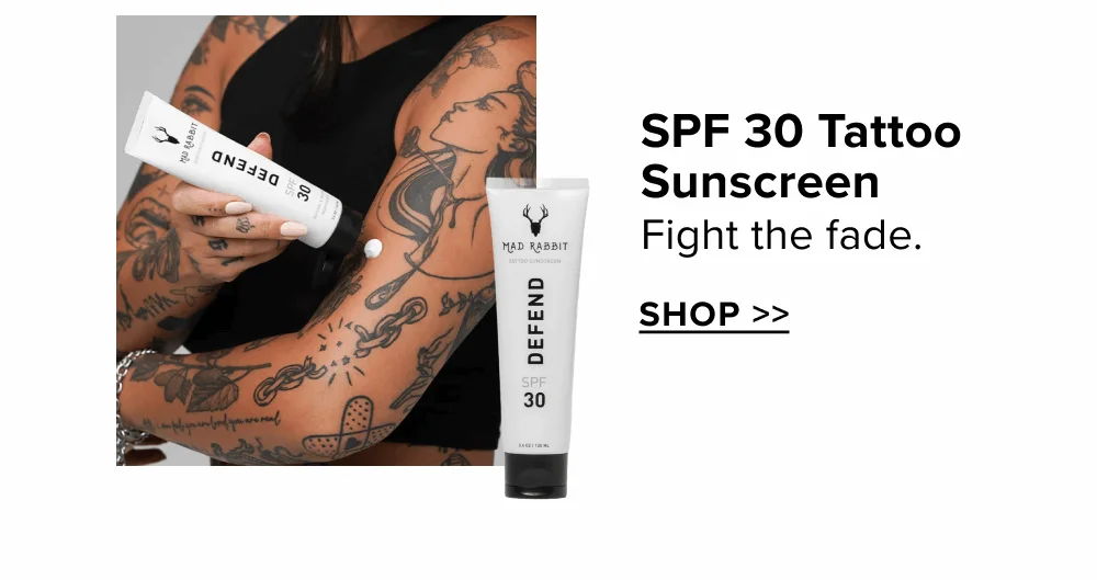SPF 30 Tattoo Sunscreen SHOP>>