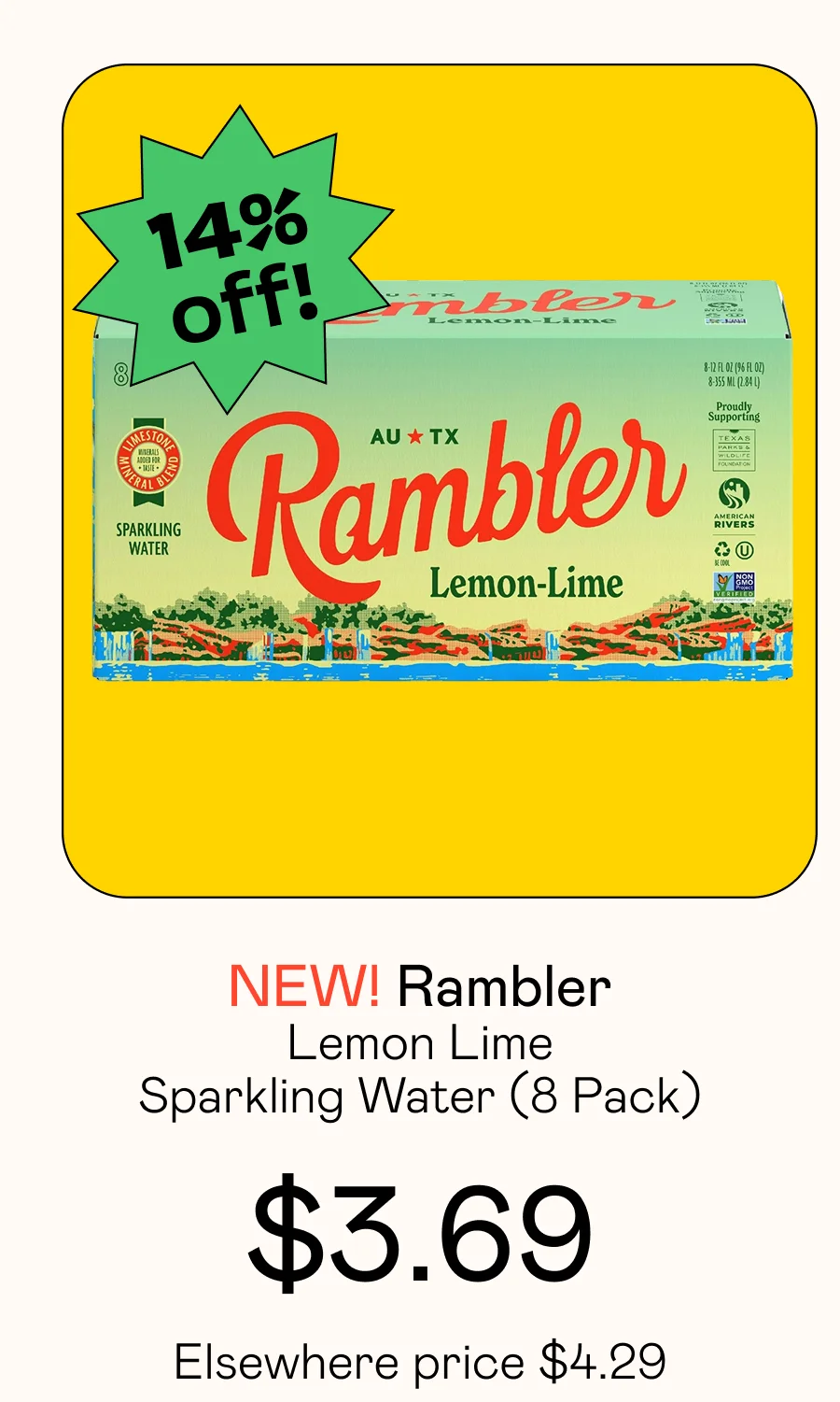 Lemon Lime Sparkling Water (8 Pack)