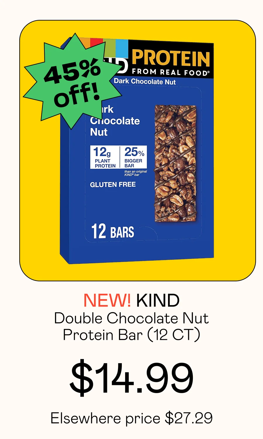 Double Chocolate Nut Protein Bar (12 CT)