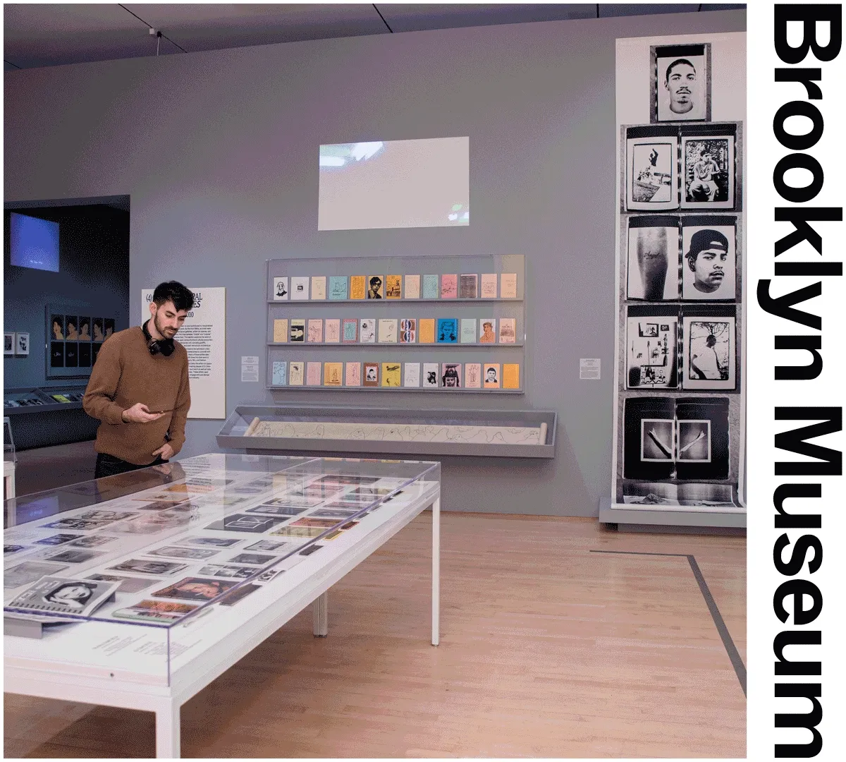 A GIF of photographs of a cart full of zines