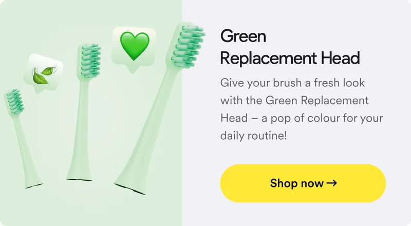 Green replacement head. Give your brush a fresh look with the Green Replacement Head – a pop of colour for your daily routine! Shop now.