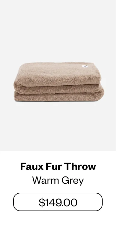 Faux Fur Throw - Warm Grey