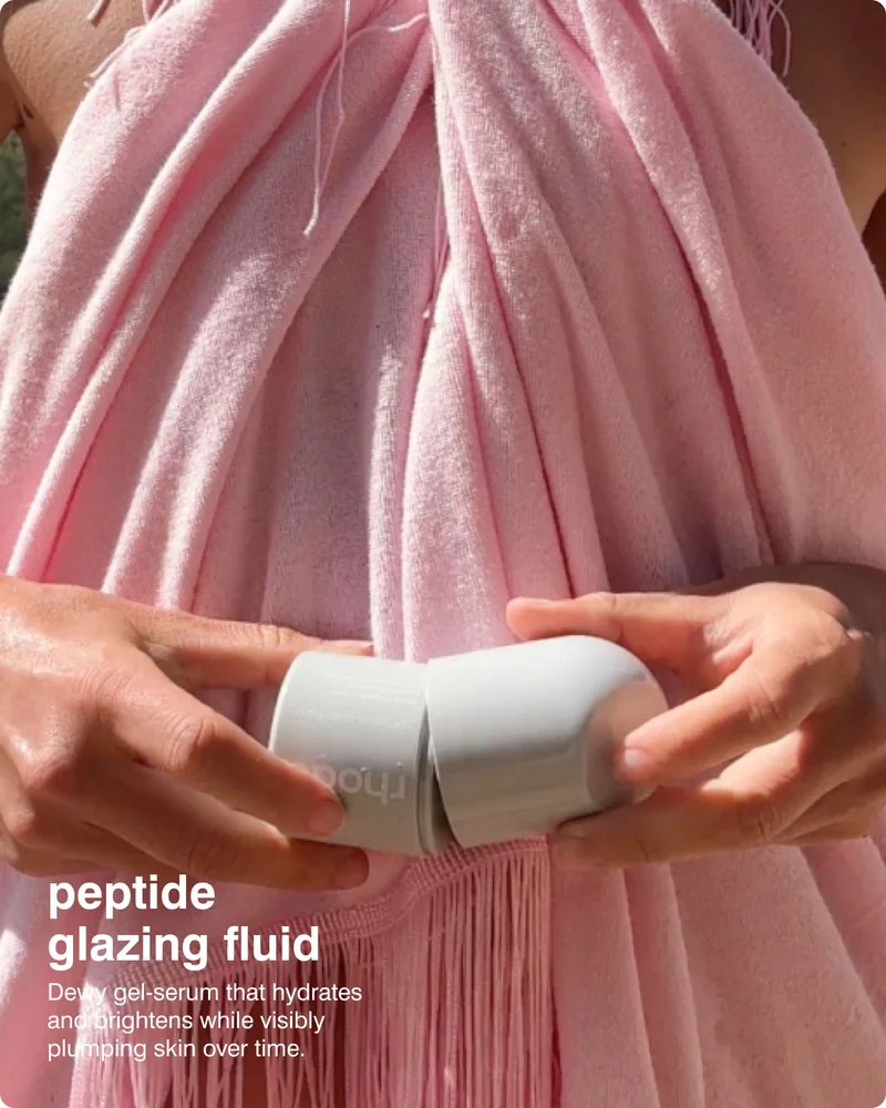 peptide glazing fluid: Dewy gel-serum that hydrates and brightens while visibly plumping skin over time.