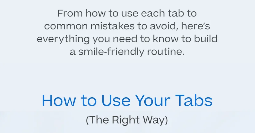 How to use your tabs.
