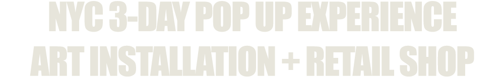 NYC 3-DAY POP UP EXPERIENCE