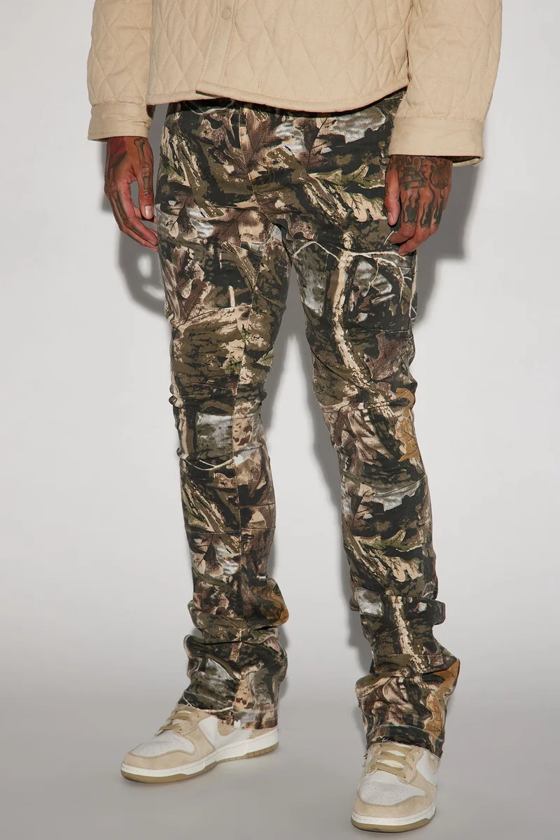 Image of Been This Way Stacked Skinny Flare Pants - Camouflage