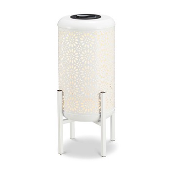 Glitzhome 14.25" Floral Solar Powered LED Outdo or Lantern
