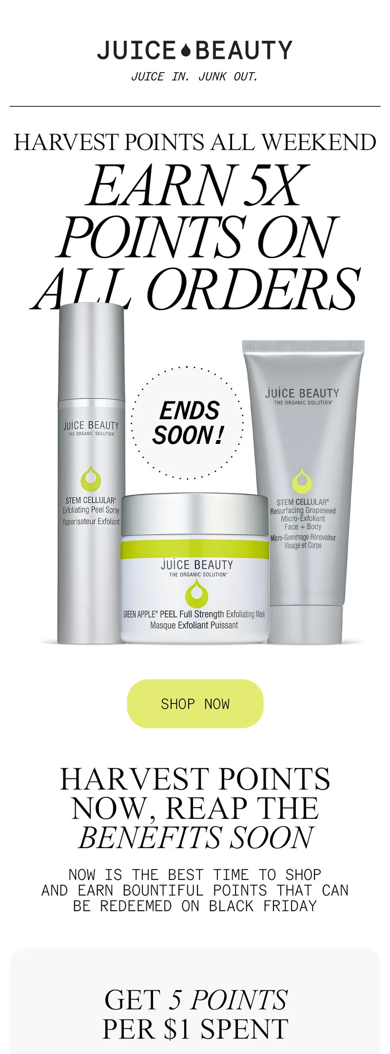 Earn 5x Points on All Orders