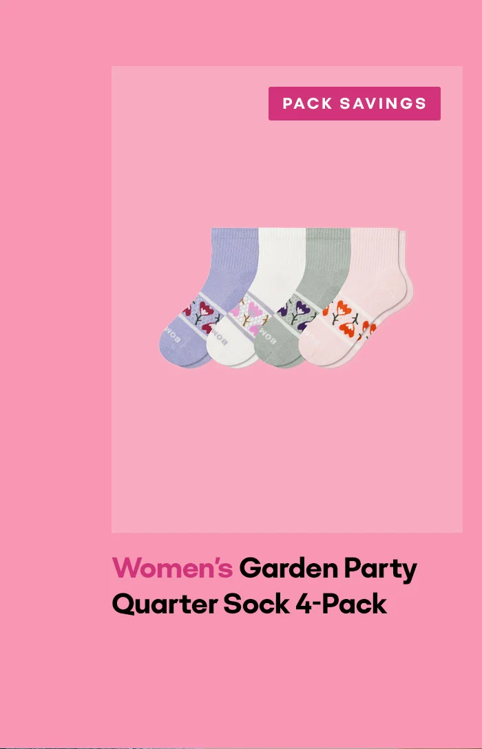 PACK SAVINGS Women's Garden Party Quarter Sock 4-Pack