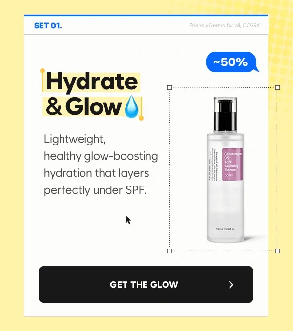 Hydrate & Glow – Lightweight toner for healthy glow and hydration under SPF. Shop now for up to 50% off.