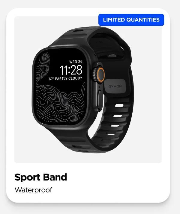 Black Sport Band. Waterproof.
