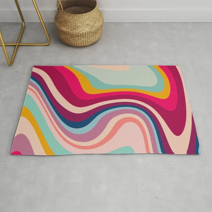 Boho Fluid Abstract Rug Rug