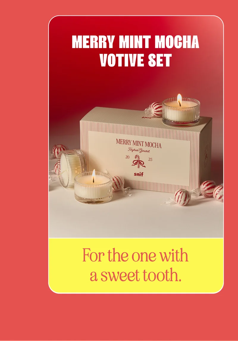 for the one with a sweet tooth. merry mint mocha votive set