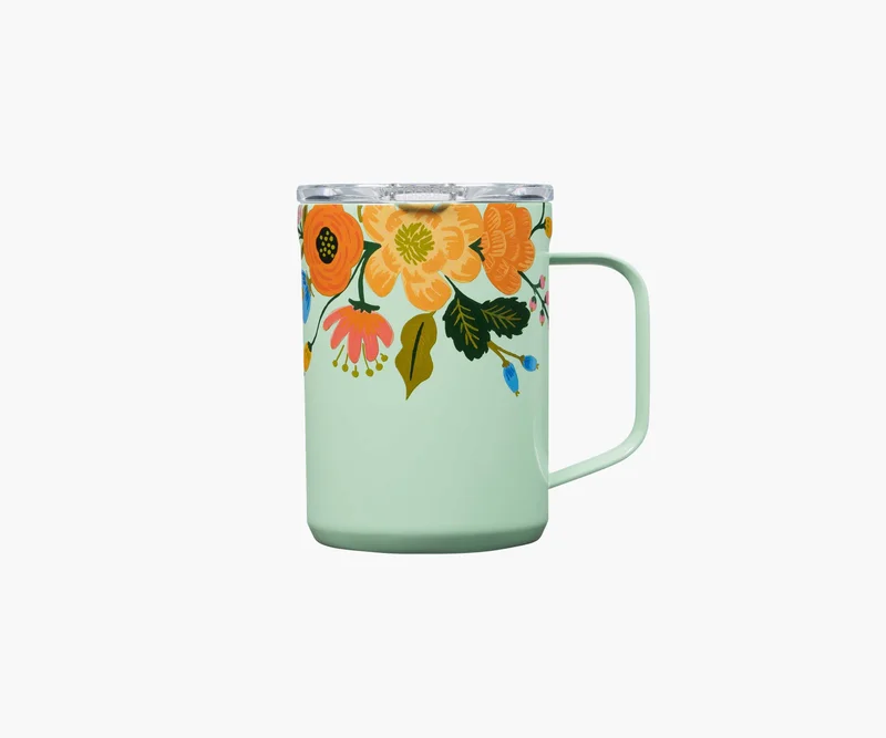 Image of 16 oz. Coffee Mug - Lively Floral Mint