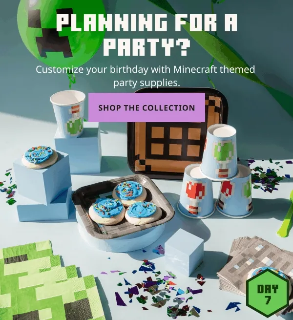Shop the Minecraft birthday party supply collection!