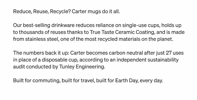 Reduce, Reuse, Recycle? Cater mugs do it all.