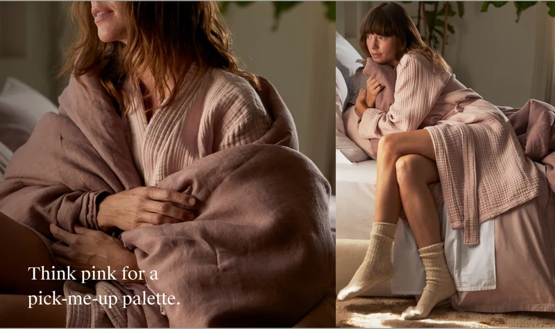 Shop Linen Bedding in Pink Hues