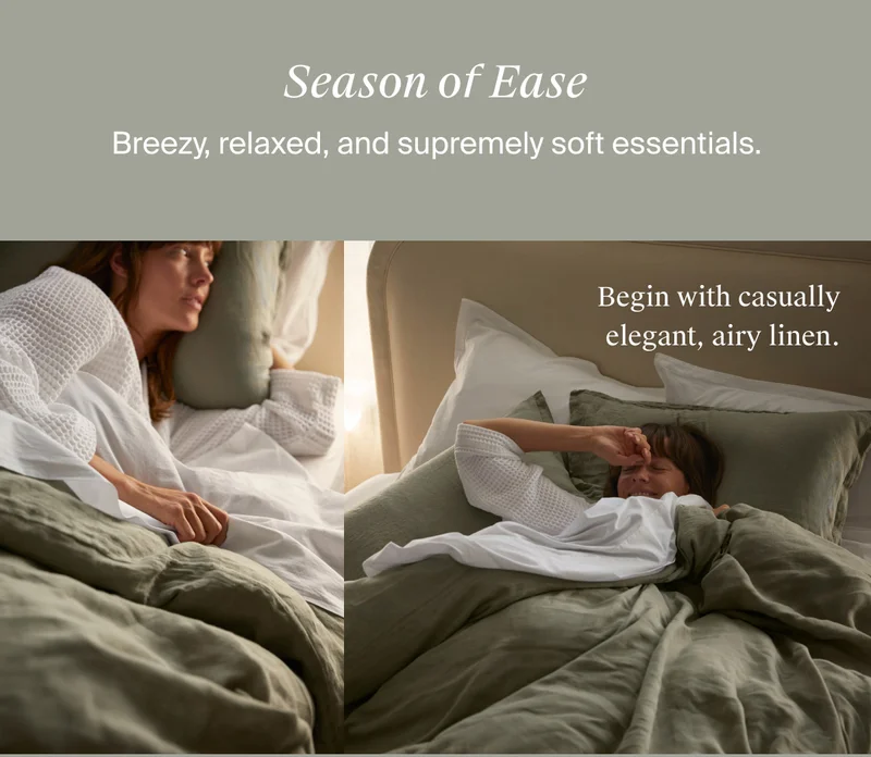 Shop Green Linen Bedding