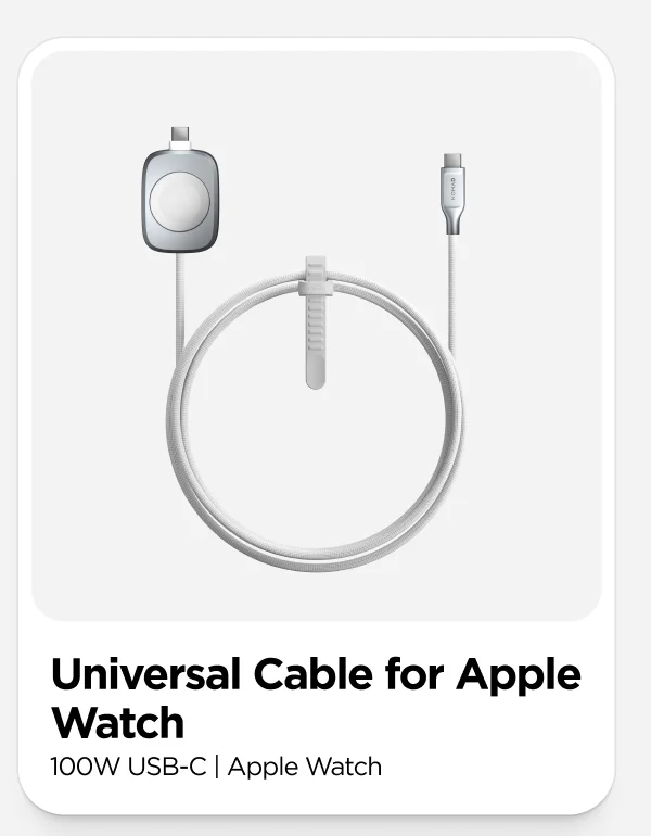 White Universal Cable for Apple Watch