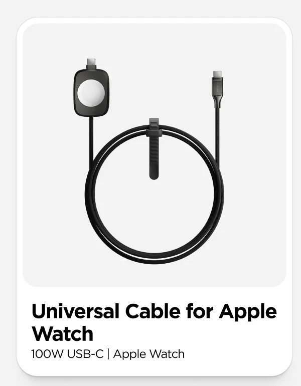Black Universal Cable for Apple Watch