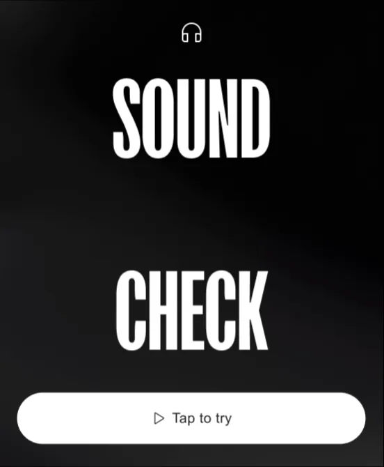 Sound check