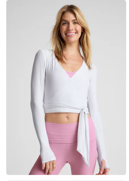 Featherweight Waist No Time Wrap Top in Cloud White