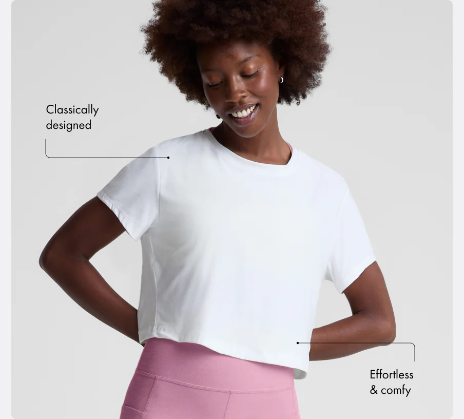 Featherweight Supreme Cropped Tee in Cloud White