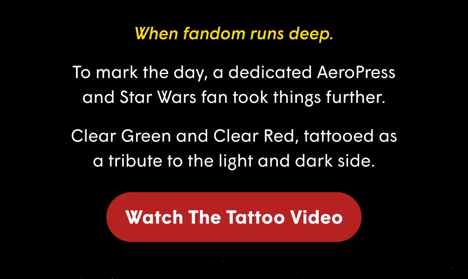 Clear Green and Clear Red, tattooed as a tribute to the light and dark side