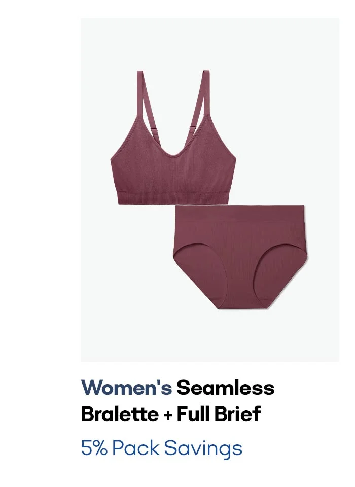 Women's Seamless Bralette + Full Brief 5% Pack Savings