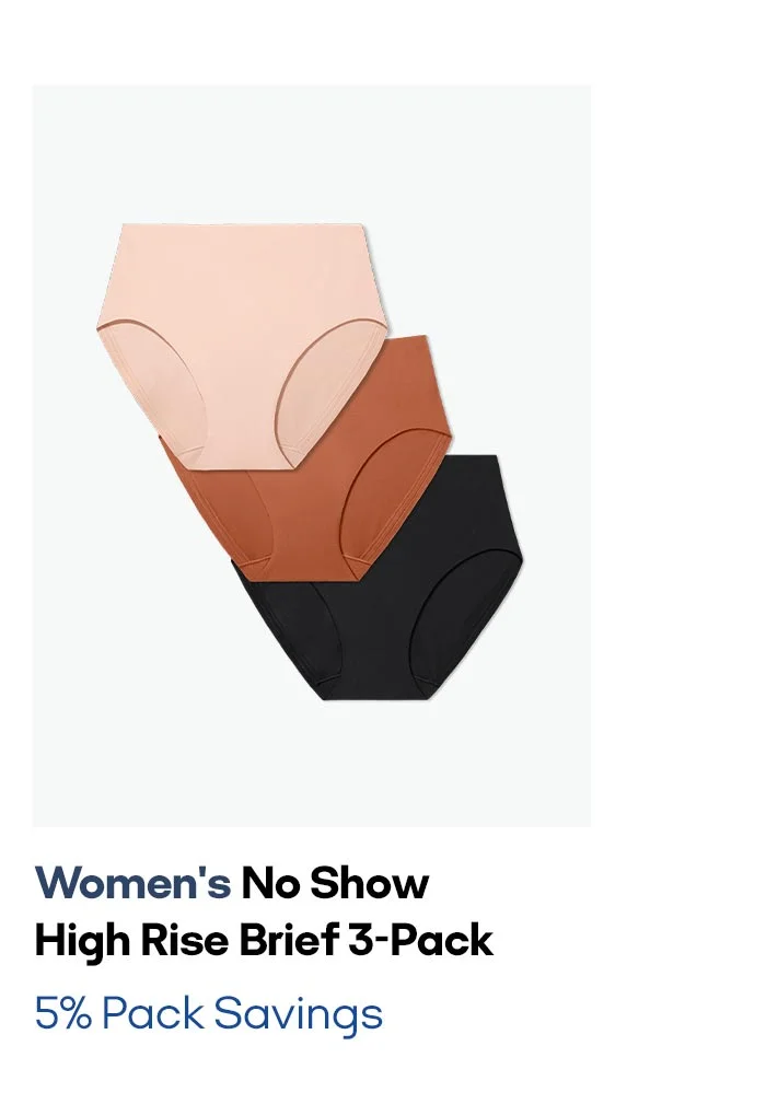 Women's No Show High Rise Brief 3-Pack 5% Pack Savings