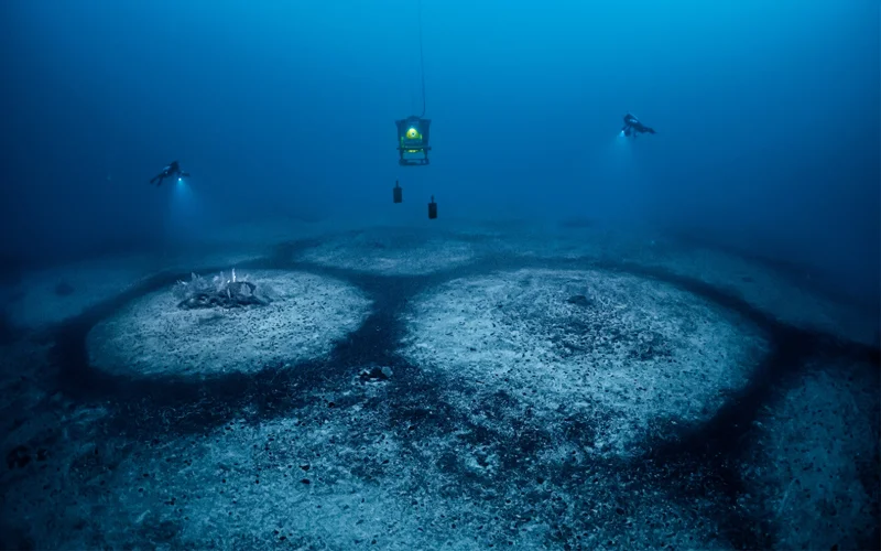 Rings on the bottom of the seafloor