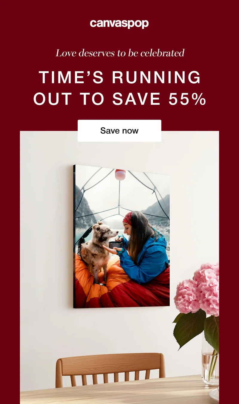 Love deserves to be celebrated. Time's running out to save 55%