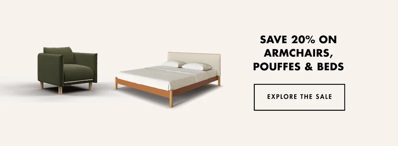 Save 20% on Armchairs, Pouffes & Beds