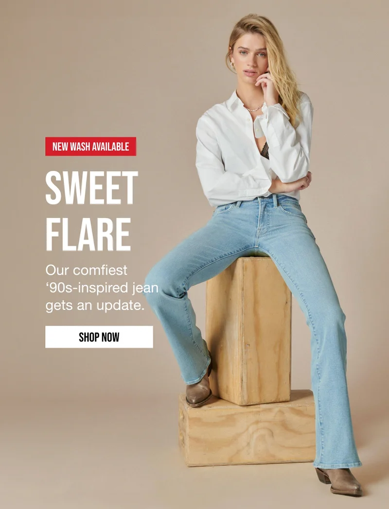 NEW WASH AVAILABLE | SWEET | FLARE | Our comfiest | '90s-inspired jean | gets an update. | SHOP NOW