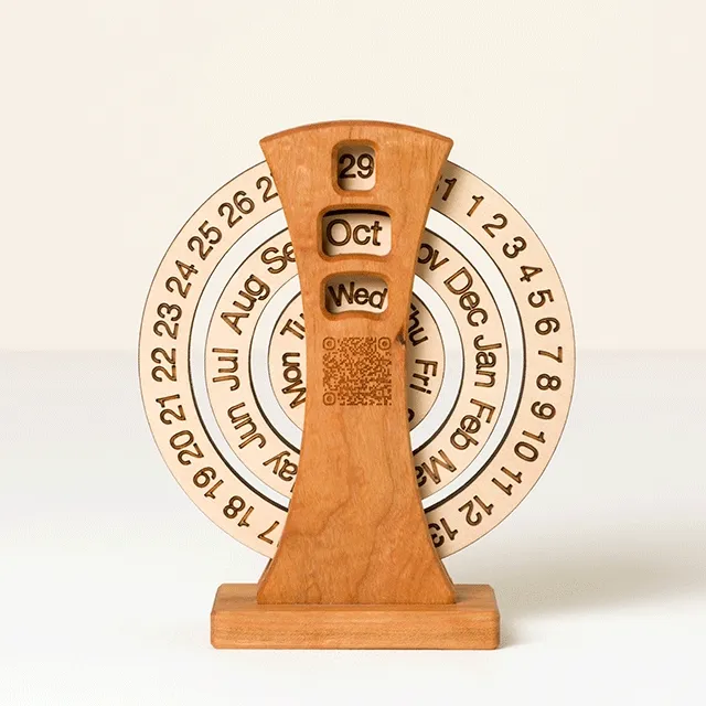 History Everyday Interactive QR Wood Calendar