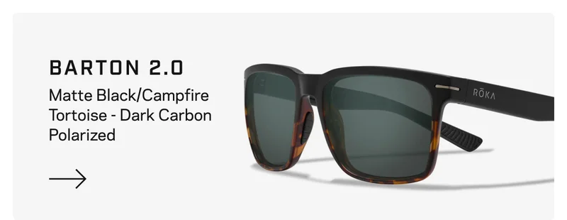 Barton 2.0 - Matte Black/Campfire Tortoise - Dark Carbon Polarized