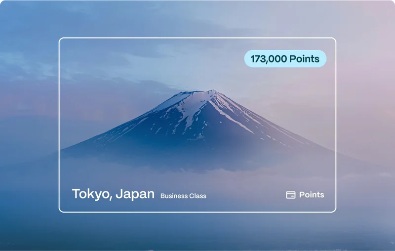 Tokyo, Japan. Business Class. 173,000 points Tokyo, Japan. Business Class. 173,000 points