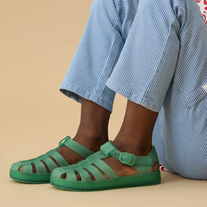 Image of KIDLY by MORI Jelly Sandals - Emerald Ice
