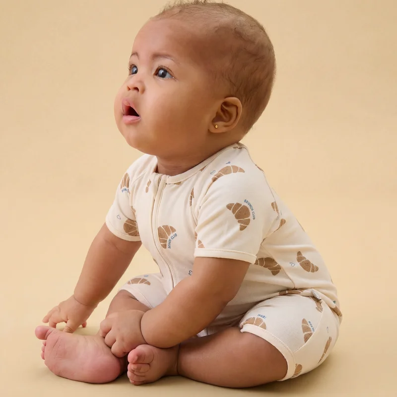 Image of Petit Croissant Summer Baby Pajamas